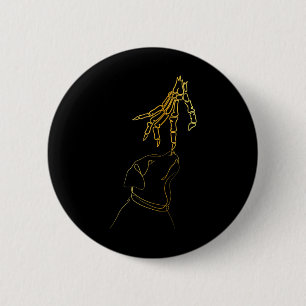Black Lover Skeleton Hand Funny Halloween 2023 6 Cm Round Badge