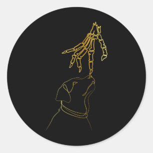 Black Lover Skeleton Hand Funny Halloween 2023 Classic Round Sticker