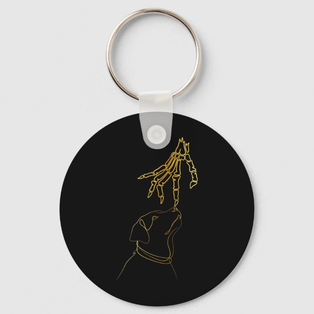 Black Lover Skeleton Hand Funny Halloween 2023  Key Ring (Front)