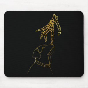 Black Lover Skeleton Hand Funny Halloween 2023 Mouse Pad