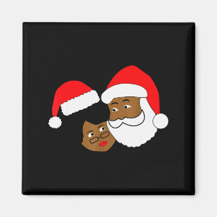 Black Loving Santa Claus And Mrs. Claus Ethnic Chr Magnet