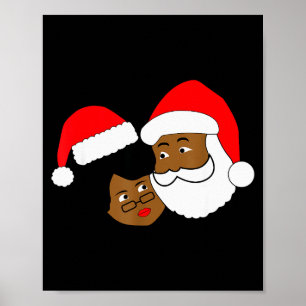 Black Loving Santa Claus And Mrs. Claus Ethnic Chr Poster
