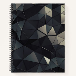 Black Low-Poly Bullet Journal / Lined Notebook