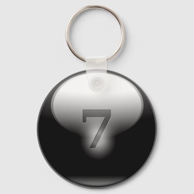 Black Lucky 7 Key Ring (Front)