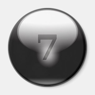 Black Lucky 7 Magnet