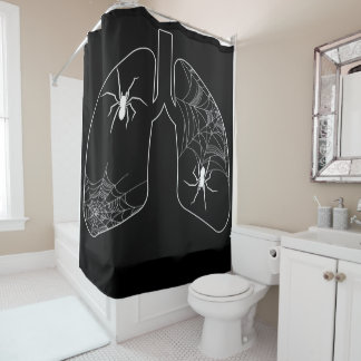 Black Lungs Spider Webs | Halloween Spider Shower Curtain