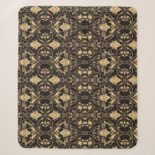 Black Luxurious Pattern Sherpa Blanket