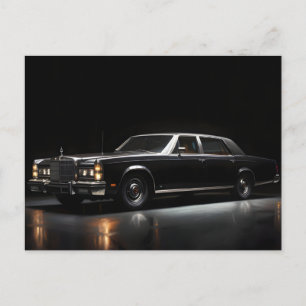 Black luxury car postcard