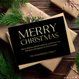 Black Luxury Christmas Card Elegant Font photo
