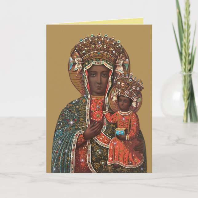 Black Madonna and Child Christmas Card DRB Version (Front)