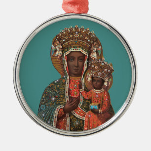 Black Madonna and Child Christmas Ornament