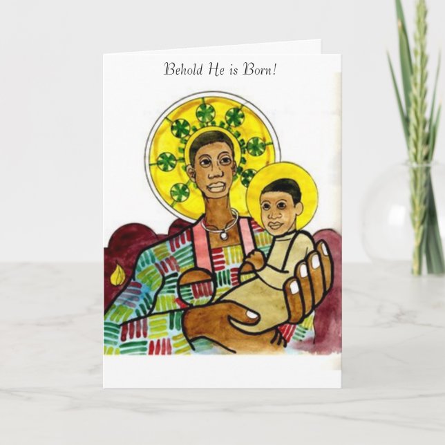 Black Madonna and Child Holiday Card (Front)