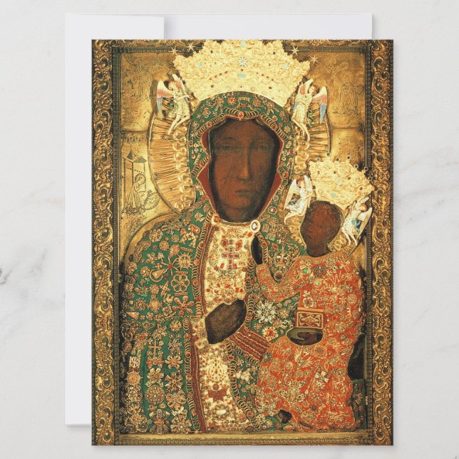 Black Madonna and Child Our Lady Fine Christmas Card (Front)