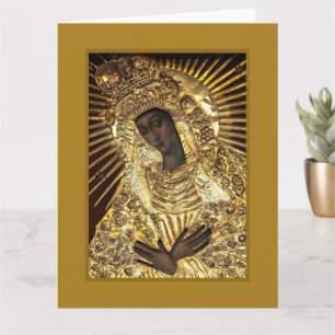 BLACK MADONNA in Golden Riza Oklad Revetment  Card