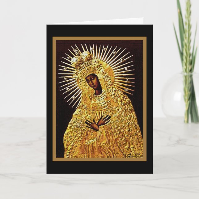 BLACK MADONNA in Golden Riza Oklad Revetment  Card (Front)