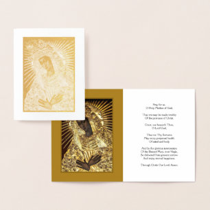BLACK MADONNA in Golden Riza Oklad Revetment  Card