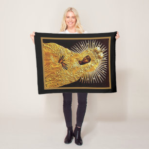 Black Madonna in Prayer  Fleece Blanket