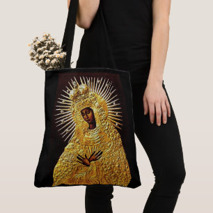 Black Madonna in Prayer ... Poster Tote Bag