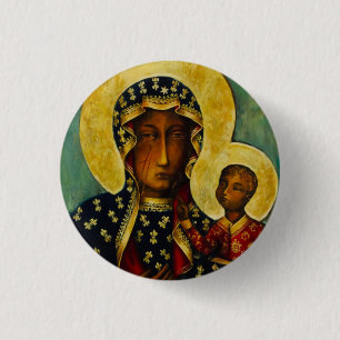 Black Madonna of Częstochowa 3 Cm Round Badge