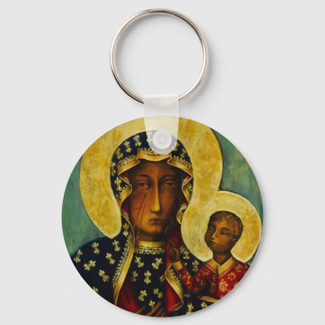 Black Madonna of Częstochowa Key Ring (Front)