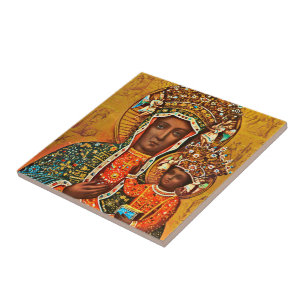 Black Madonna of Czestochowa Poland Ceramic Tile