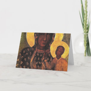 Black Madonna Poland Our Lady Of Czestochowa Card