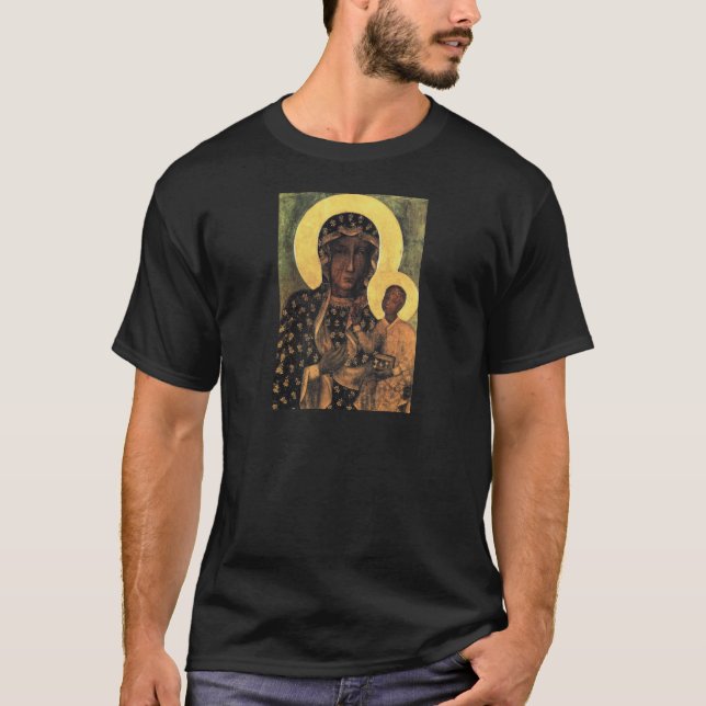 Black Madonna Poland Our Lady of Czestochowa print T-Shirt (Front)