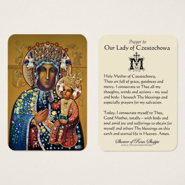 Black Madonna Virgin Mary Catholic Prayer (Front & Back)