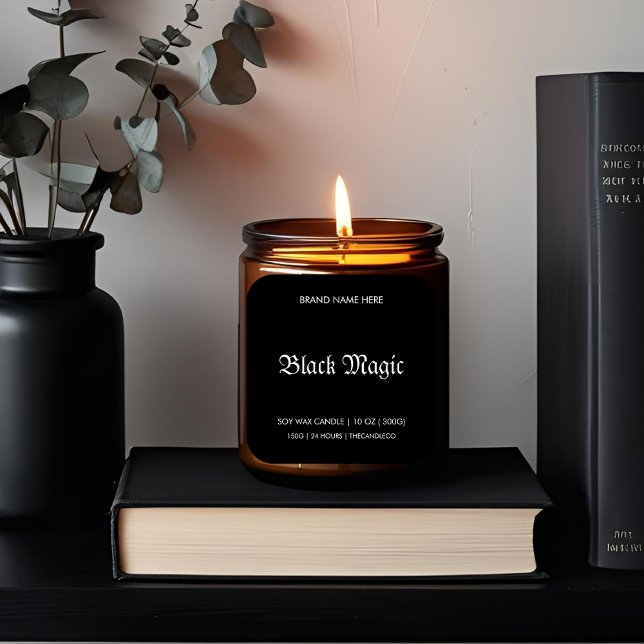 Black Magic Gothic Candle Label | Halloween (Creator Uploaded)