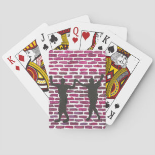 Black Magic Hollyhock by Yeshaya Dank Wood Wall Ar Playing Cards