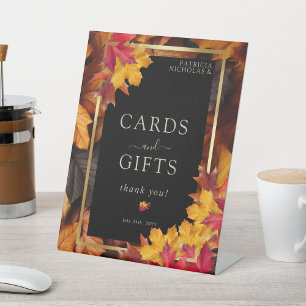Black Magic Meets Golden Autumn Cards & Gifts Pedestal Sign