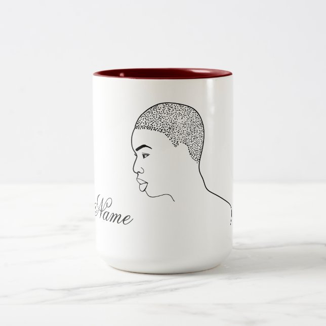 Black Magic Woman Art Two-Tone Coffee Mug (Center)