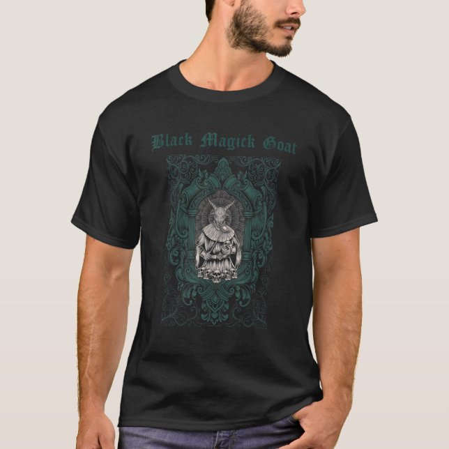 Black Magick Goat  Satanic Devil Antichrist Occult T-Shirt (Front)
