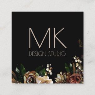 Black Magnolia Square Business Card