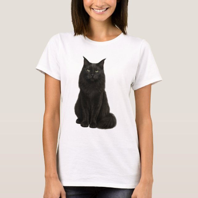 Black Maine Coon T-Shirt (Front)