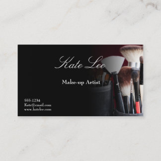 Black Make-up brush cosmetology business cards