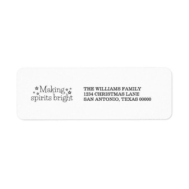 Black Making Spirits Bright Holiday Address Labels (Front)