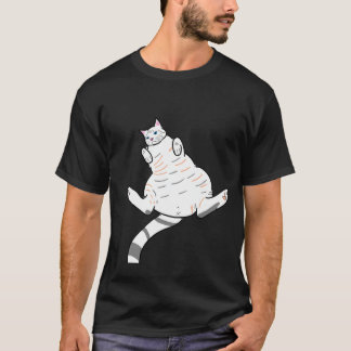 Black male blouse white kitty T-Shirt
