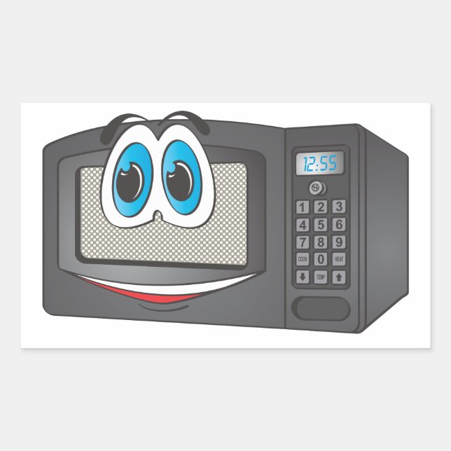 Black Male Cartoon Microwave Rectangular Sticker (Front)