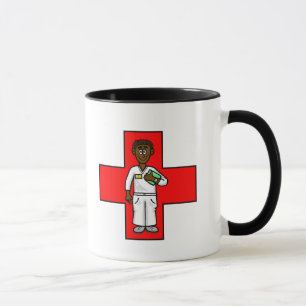 Black Male Nurse Mug Personalise Name