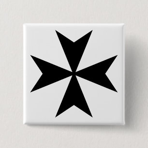 Black Maltese Cross 15 Cm Square Badge
