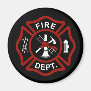 Black Maltese Cross Symbol on Black Background Magnet