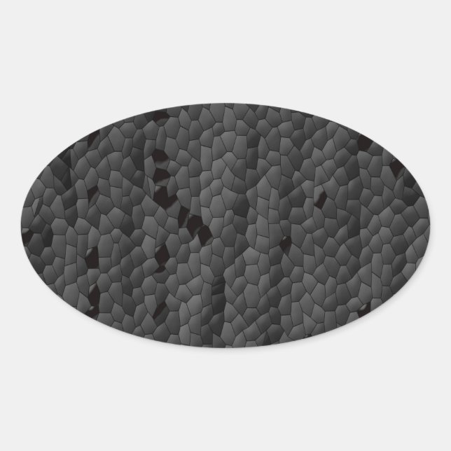 Black Mamba in illustrated,Art Oval Sticker (Front)