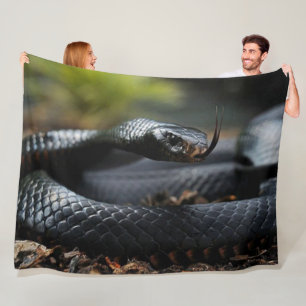 BLACK MAMBA SNAKE FLEECE BLANKET