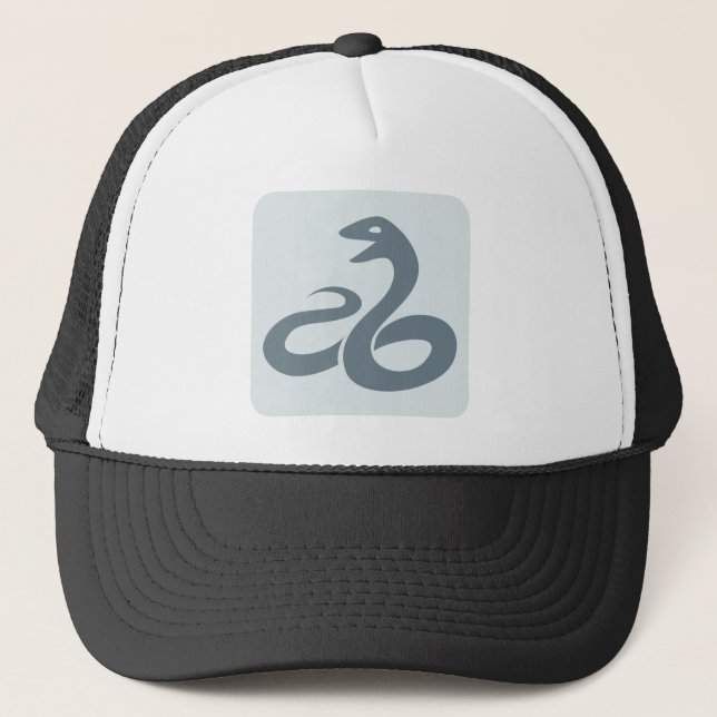Black Mamba Snake Icon Trucker Hat (Front)