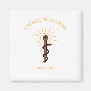 Black Man, M.D. Square Magnet