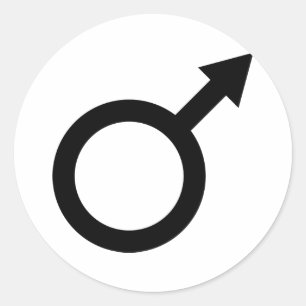 black man male sign icon classic round sticker