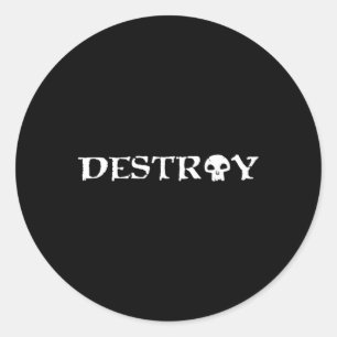 Black Mana destroy' Tcg Magic Skateboarding Skate Classic Round Sticker