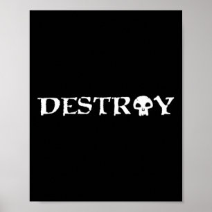 Black Mana destroy' Tcg Magic Skateboarding Skate  Poster