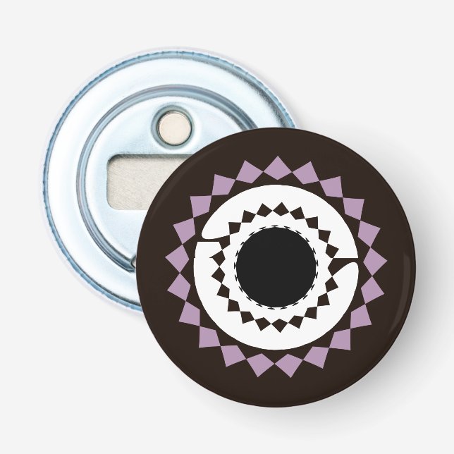 Black Mandala Bottle Opener Magnet (Front)